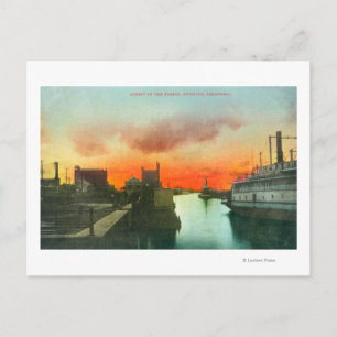 Sunset on the Harbour ViewStockton, CA Briefkaart