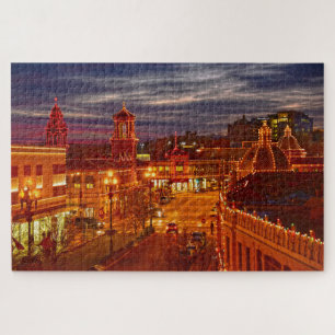 Sunset on the Kansas City Plaza lights Legpuzzel