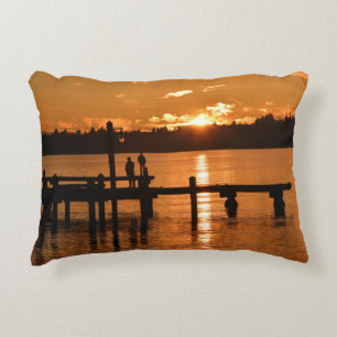 Sunset on the Lake Accent Pillow Kussen