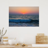 Sunset on the Mediterranean Zee Israel. Poster (Keuken)