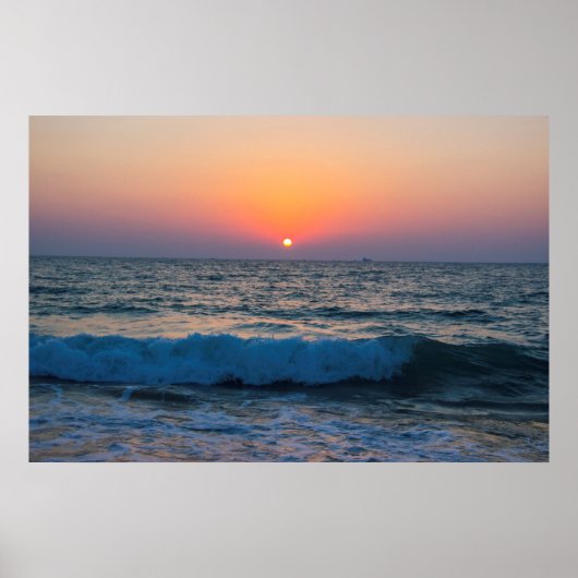 Sunset on the Mediterranean Zee Israel. Poster (Voorkant)