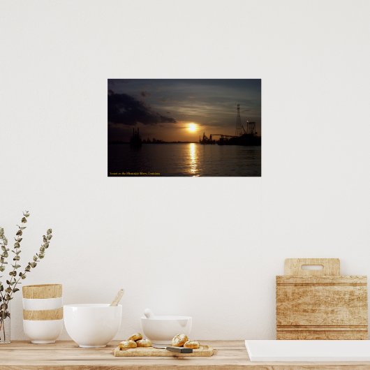 Sunset on the Mississippi River, LA Poster (Keuken)