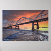 Sunset on the Mississippi River Poster (Voorkant)