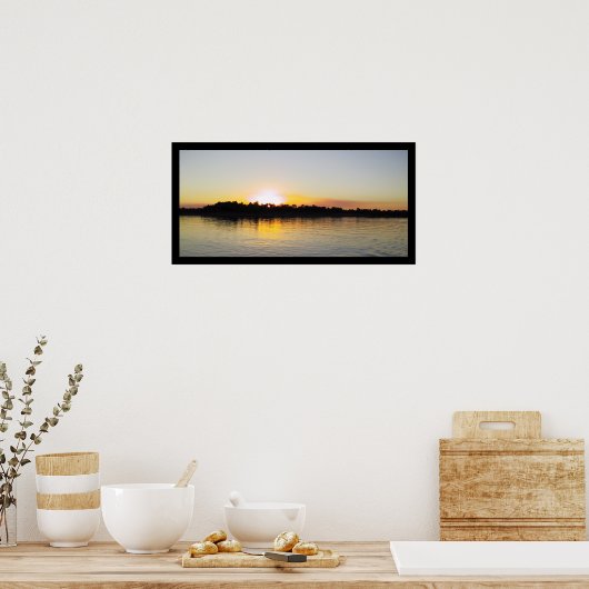 Sunset on the Mississippi River Poster (Keuken)