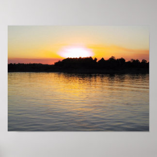 Sunset on the Mississippi River Poster