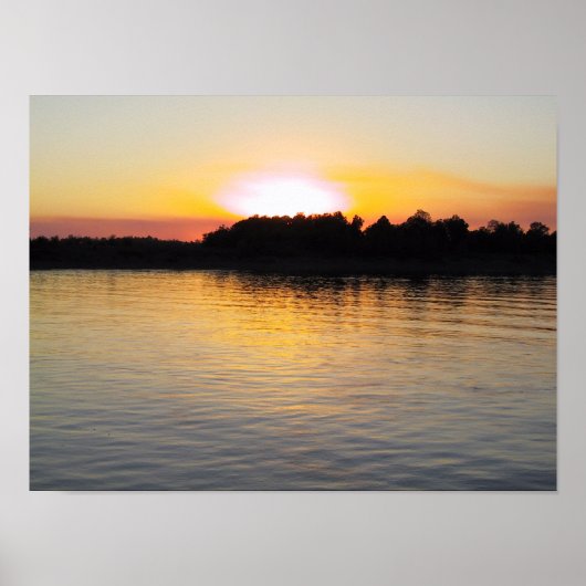 Sunset on the Mississippi River Poster (Voorkant)