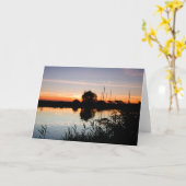 "Sunset on the Norfolk Broads" groetenkaarten Kaart (Gele Bloem)