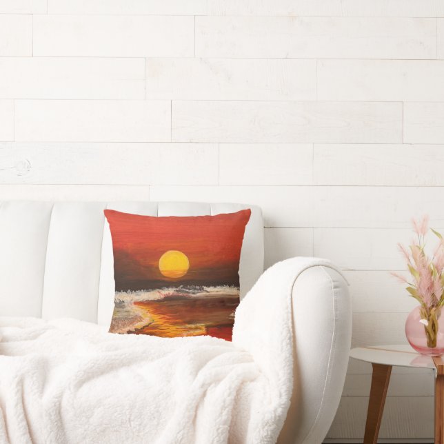 Sunset on the Pacific, door Gary Poling Kussen (Bank)