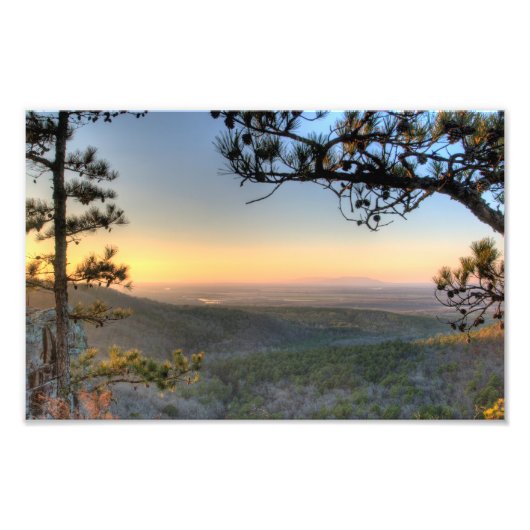 Sunset on the Petit Jean, dal Arkansas Foto Afdruk (Voorkant)