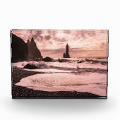 Sunset on the Reynisfjara black zandstrand, IJslan Fotoblokken (Voorkant)