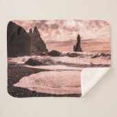 Sunset on the Reynisfjara black zandstrand, IJslan Sherpa Deken (Voorkant (horizontaal))