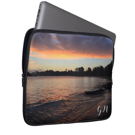 Sunset on the River (gepersonaliseerd) Laptop Sleeve (Voorkant Rechts)