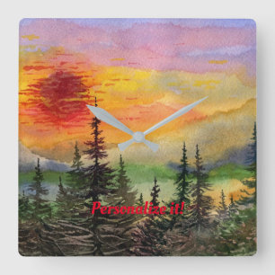 "Sunset on the Scenic" Highland Scenic Highway Vierkante Klok