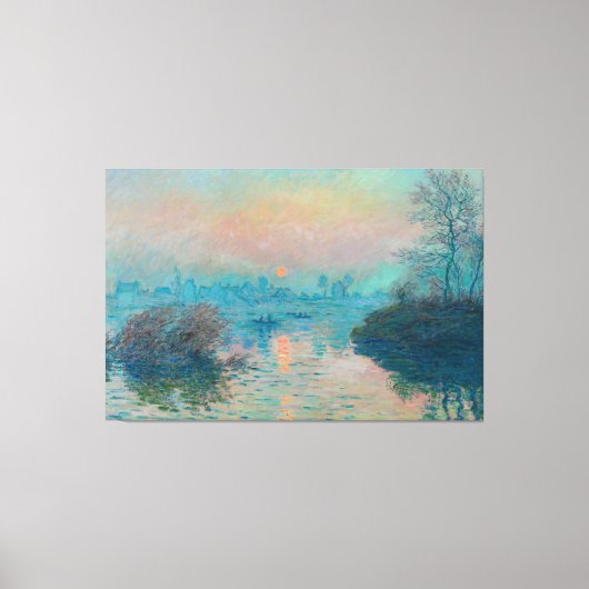 Sunset on the Seine at Lavacourt by Claude Monet Canvas Afdruk (Voorkant)