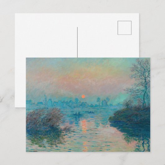 Sunset on the Seine at Lavacourt by Claude Monet Feestdagenkaart (Voorkant / Achterkant)