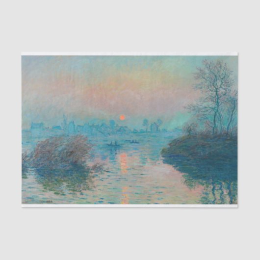 Sunset on the Seine at Lavacourt by Claude Monet Tissuepapier (Voorkant)