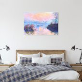 Sunset on the Seine at Lavacourt Monet Fine Art Canvas Afdruk (Insitu (Slaapkamer))