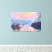 Sunset on the Seine at Lavacourt Monet Fine Art Canvas Afdruk (Insitu (Houten vloer))