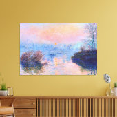 Sunset on the Seine at Lavacourt Monet Fine Art Canvas Afdruk (Insitu (Woonkamer))