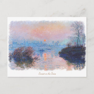 Sunset on the Seine door Claude Monet Briefkaart