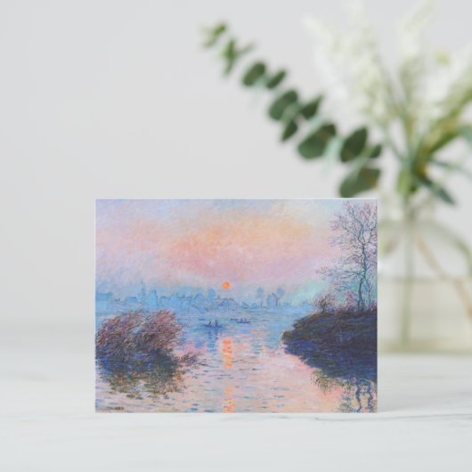 Sunset on the Seine door Claude Monet Briefkaart (Staand voorkant)