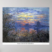 Sunset on the Seine door Claude Monet Poster (Voorkant)
