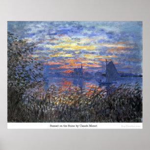 Sunset on the Seine door Claude Monet Poster
