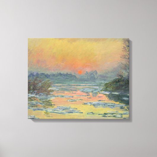 Sunset on the Seine in Winter (Claude Monet) Canvas Afdruk (Voorkant)