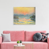 Sunset on the Seine in Winter (Claude Monet) Canvas Afdruk (Insitu (Woonkamer))