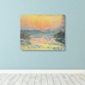 Sunset on the Seine in Winter (Claude Monet) Canvas Afdruk (Insitu (Houten vloer))