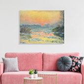 Sunset on the Seine in Winter (Claude Monet) Canvas Afdruk (Insitu (Woonkamer))