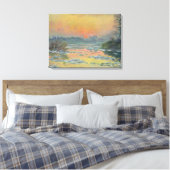 Sunset on the Seine in Winter (Claude Monet) Canvas Afdruk (Insitu (Slaapkamer))