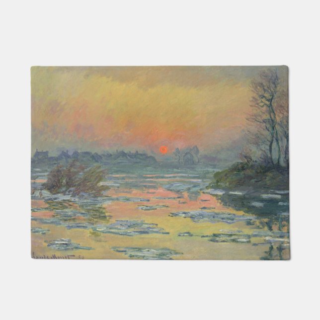Sunset on the Seine in Winter (Claude Monet) Deurmat (Voorkant)