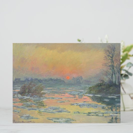 Sunset on the Seine in Winter (Claude Monet) Kaart (Staand voorkant)