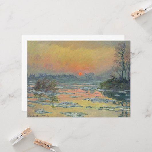 Sunset on the Seine in Winter (Claude Monet) Kaart (Voorkant / Achterkant in situ)