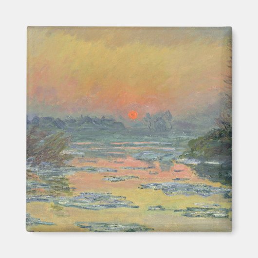 Sunset on the Seine in Winter (Claude Monet) Magneet (Voorkant)