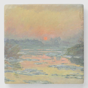 Sunset on the Seine in Winter (Claude Monet) Stenen Onderzetter