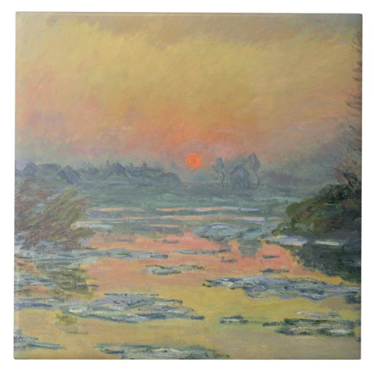 Sunset on the Seine in Winter (Claude Monet) Tegeltje (Voorkant)