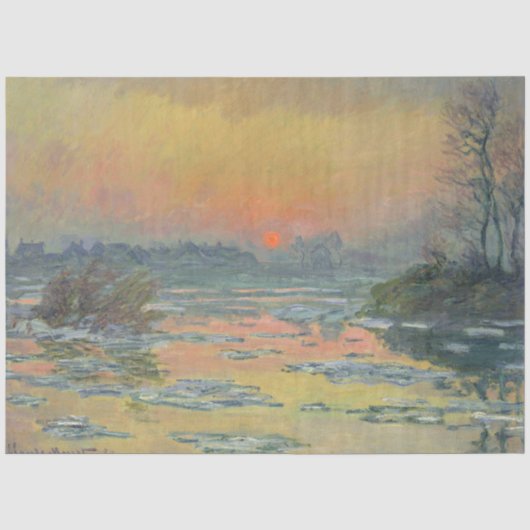 Sunset on the Seine in Winter (Claude Monet) Tissuepapier (Voorkant)