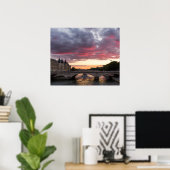 Sunset on the Seine River Poster (Thuiskantoor)