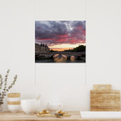 Sunset on the Seine River Poster (Keuken)