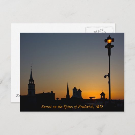 Sunset on the Spires of Frederick Maryland Briefkaart (Voorkant / Achterkant)
