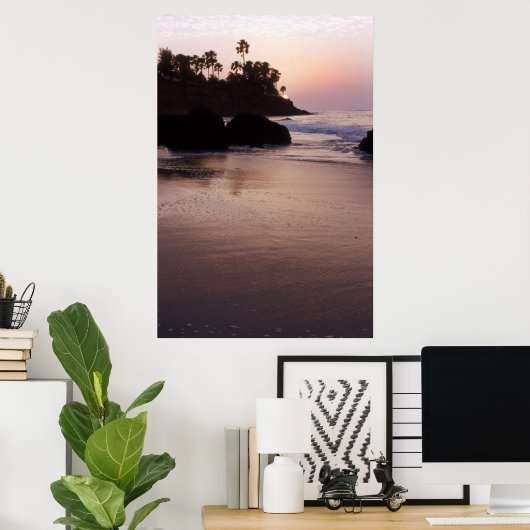 Sunset on the strand at The Gambia Poster (Thuiskantoor)