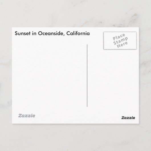 Sunset on the strand in Oceanside, Californië Briefkaart (Achterkant)