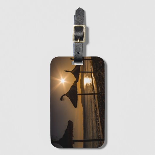 Sunset on the strand, Mallorca, Spanje Bagagelabel (Voorkant (verticaal))