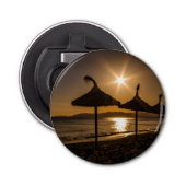 Sunset on the strand, Mallorca, Spanje Button Flesopener (Voorkant)