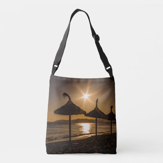 Sunset on the strand, Mallorca, Spanje Crossbody Tas (Achterkant)