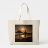 Sunset on the strand, Mallorca, Spanje Grote Tote Bag (Achterkant)