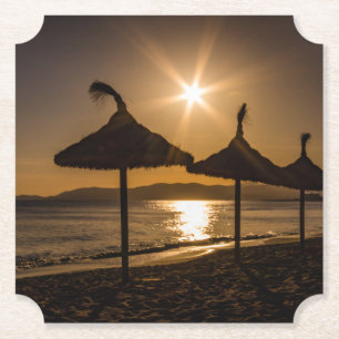 Sunset on the strand, Mallorca, Spanje Kartonnen Onderzetters