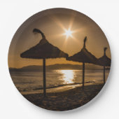 Sunset on the strand, Mallorca, Spanje Papieren Bordje (Voorkant)